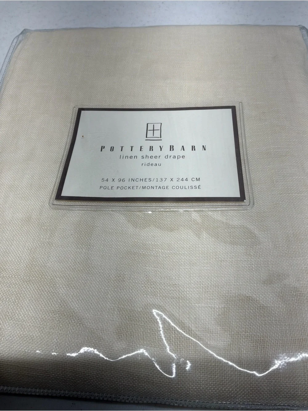 Pottery Barn Linen Sheer Drape - Ivory